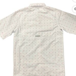 White and Red Patterned Men's Shirt